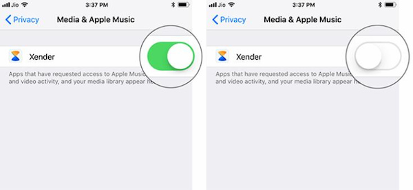 Turn off Access to Apple Music Account on iPhone